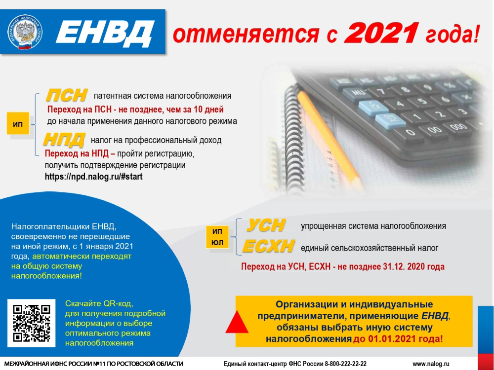 ВНИМАНИЮ НАЛОГОПЛАТЕЛЬЩИКОВ ЕНВД!